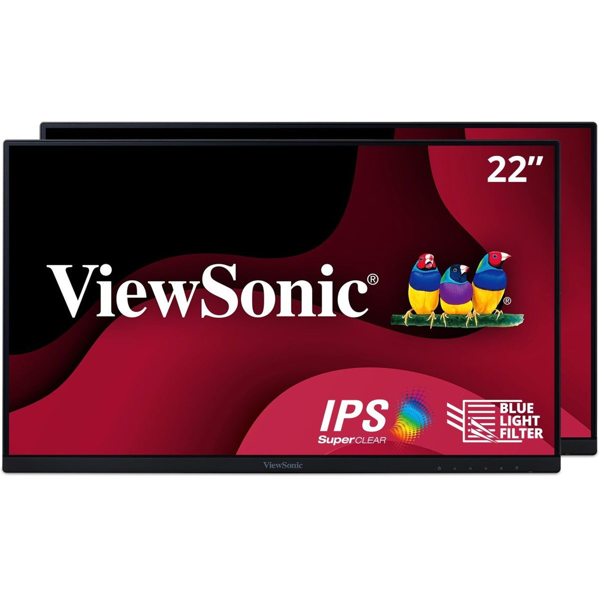 ViewSonic VA2256-MHD_H2 22" 1080p IPS Dual Pack Head-Only Monitors with FreeSync, HDMI and VGA - VA2256-MHD_H2