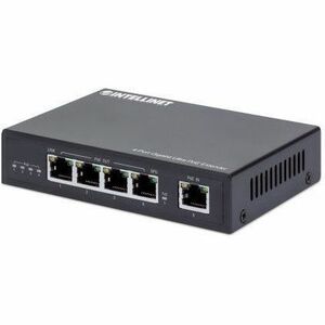Intellinet 4-Port Gigabit Ultra PoE Extender, Adds up to 100 m (328 ft.) to PoE Range, 90 W PoE Power Budget, Four PSE Ports with up to 30 W Output, IEEE 802.3bt/at/af Compliant, Metal Housing - 561617