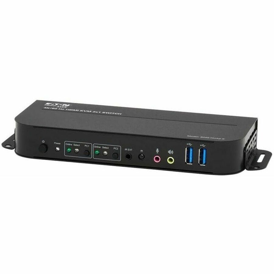 Eaton Tripp Lite Series 2-Port HDMI/USB KVM Switch - 4K 60 Hz, HDR, HDCP 2.2, IR, USB Sharing, USB 3.0 Cables - B005-HUA2-K