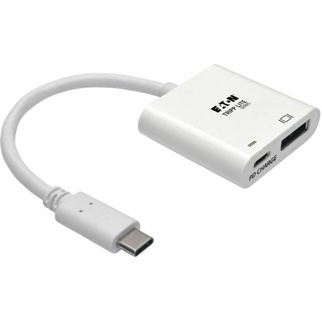 Eaton Tripp Lite Series USB-C to DisplayPort Active Adapter Cable with Equalizer (M/F), UHD 8K, HDR, 60W PD Charging, White, 6 in. (15.2 cm) - U444-06N-DP8WC