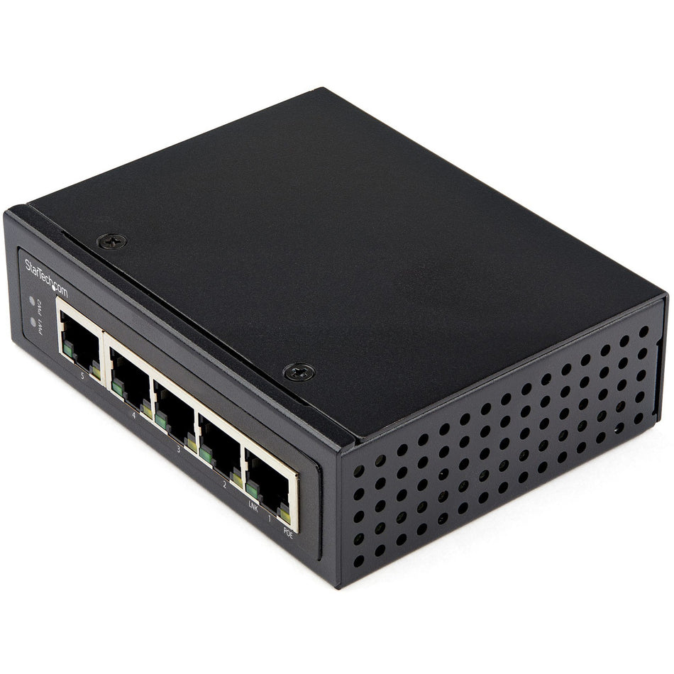 StarTech.com Industrial 5 Port Gigabit PoE Switch 30W - Power Over Ethernet Switch - GbE POE+ Network Switch - Unmanaged - IP-30 - IESC1G50UP