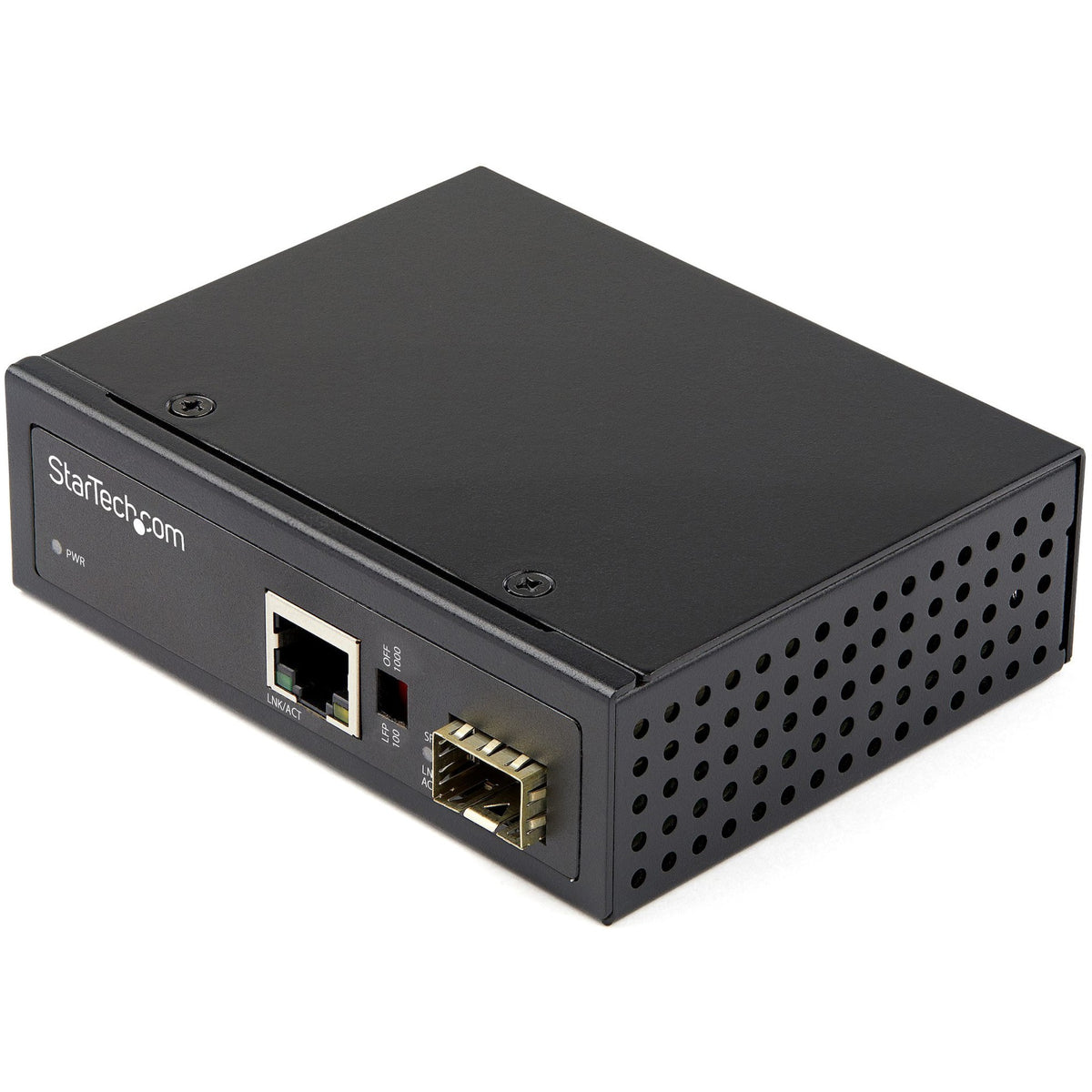 StarTech.com Industrial Fiber to Ethernet Media Converter - 1Gbps SFP to RJ45/CAT6 - SM/MM Fiber to Copper Gigabit Network IP-30 12V Input - IMC1GSFP