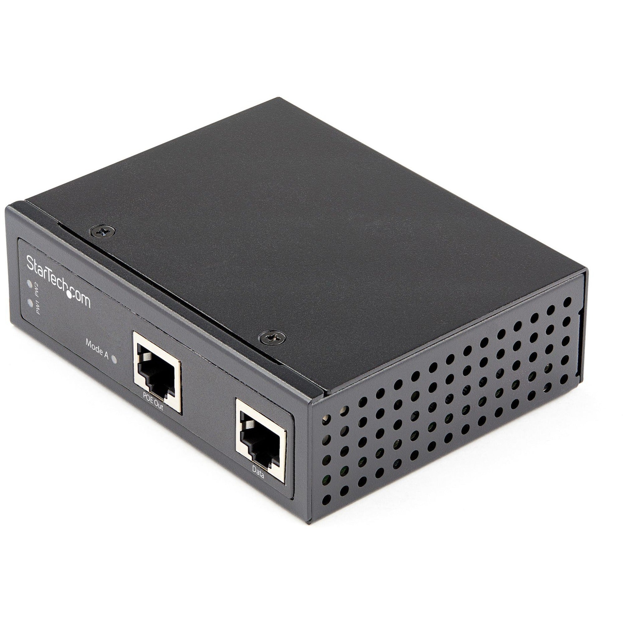 StarTech.com Industrial Gigabit Ethernet PoE Injector 30W 802.3at PoE+ Midspan 48V-56VDC Power Over Ethernet Injector Adapter -40C to +75C - POEINJ30W