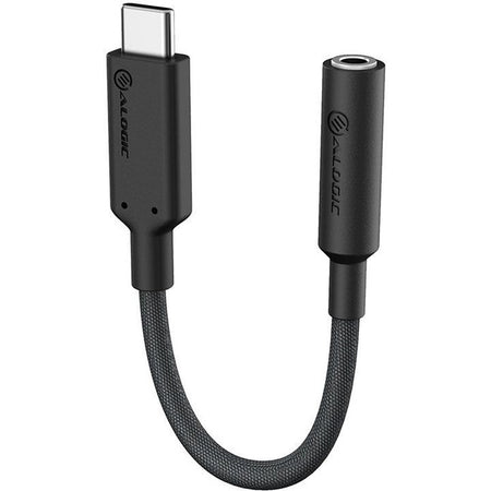 ALOGIC Elements PRO 10cm USB-C to 3.5mm Audio Adapter - Black - ELPC35A-BK
