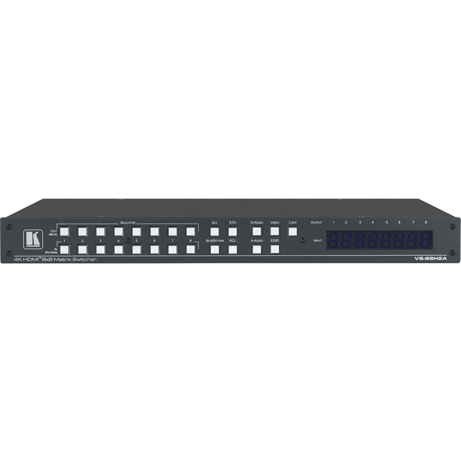 Kramer VS-88H2A 8x8 4K HDR HDCP 2.2 Matrix Switcher with Analog & Digital Audio Routing - 20-08800230