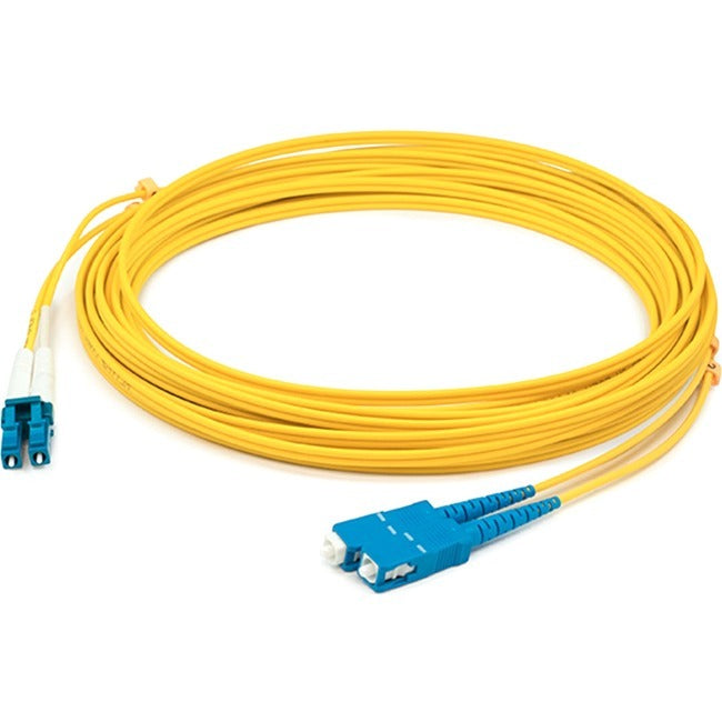 AddOn 35m LC (Male) to SC (Male) Straight Yellow OS2 Duplex Plenum Fiber Patch Cable - ADD-SC-LC-35M9SMFP