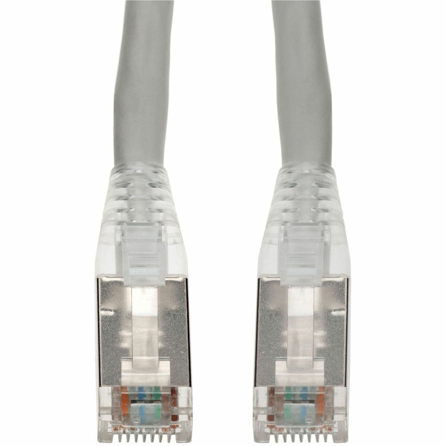 AddOn 6ft RJ-45 (male) to RJ-45 (male) gray Cat6 straight shielded twisted pair PVC TAA compliant copper patch cable with metal caged connectors - ADD-6FCAT6S-GY-MC-TAA