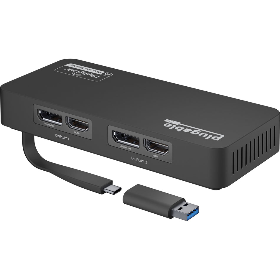 Plugable 4K DisplayPort and HDMI Dual Monitor Adapter for USB 3.0 and USB-C - USBC-6950U