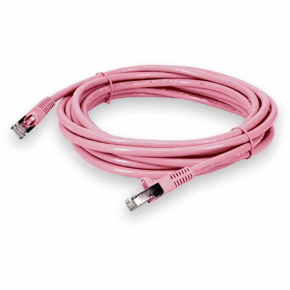 AddOn 50ft Pink CAT 6 Shielded PVC Ethernet Cable Snagless Easy Clear Boot RJ-45 M/M - ADD-50FCAT6S-PK