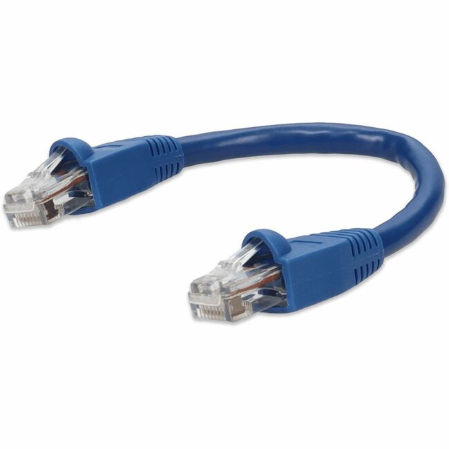 AddOn 6in RJ-45 (Male) to RJ-45 (Male) Straight Blue Cat6A UTP PVC Copper Patch Cable - ADD-0-5FCAT6A-BE