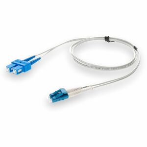 AddOn 3m LC (Male) to SC (Male) Gray OS2 Duplex Fiber OFNR (Riser-Rated) Patch Cable - ADD-SC-LC-3M9SMF-GY