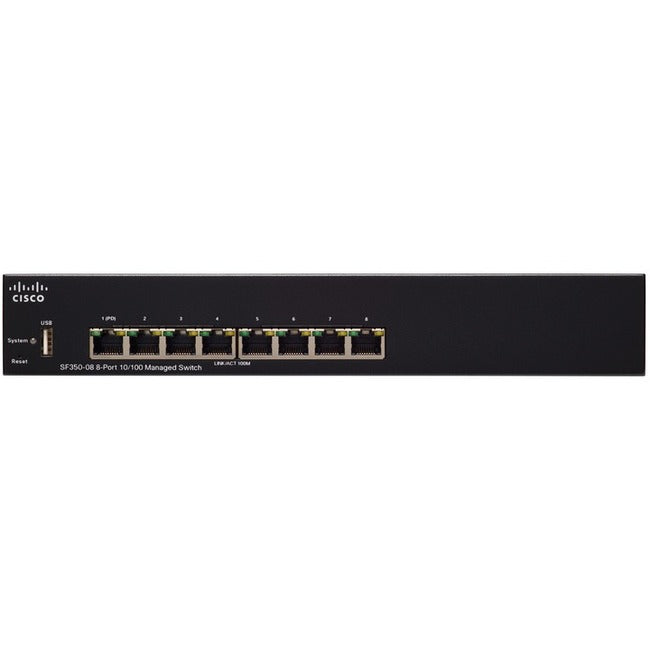 Cisco SF350-08 8-Port 10 100 Managed Switch - SF350-08-K9-NA-RF