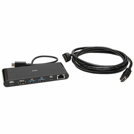 C2G USB C Docking Station Kit - Includes Docking Station with USB C, HDMI, USB, and Ethernet and 6ft HDMI Cable - C2G54479