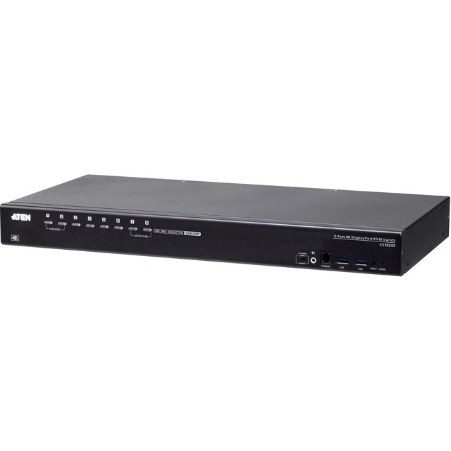 ATEN CS19208 8-Port USB 3.0 4K DisplayPort KVM Switch with Rack Mounting Kit - CS19208