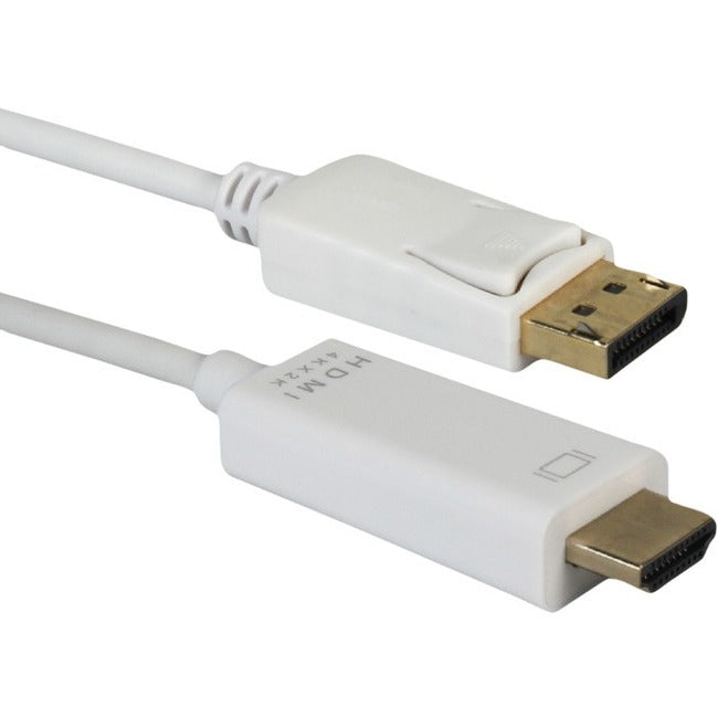 QVS 3ft DisplayPort to HDMI 4K Digital A/V White Cable - DPHD-03W