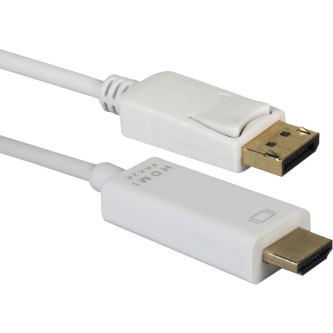 QVS 10ft DisplayPort to HDMI 4K Digital A/V White Cable - DPHD-10W