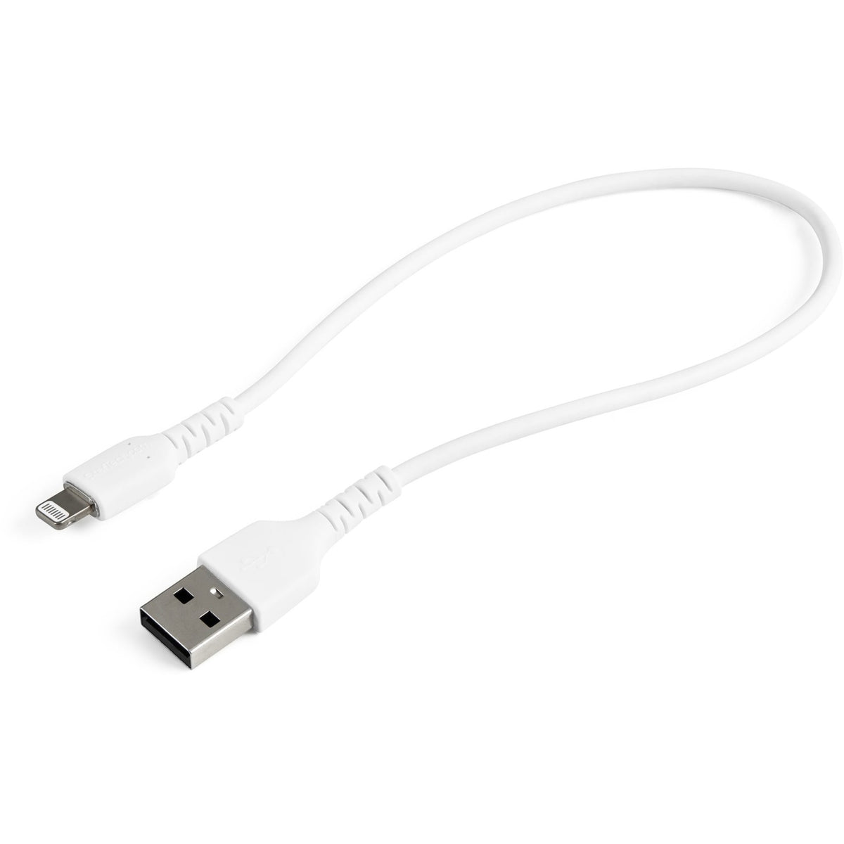 StarTech.com 12inch/30cm Durable White USB-A to Lightning Cable, Rugged Heavy Duty Charging/Sync Cable for Apple iPhone/iPad MFi Certified - RUSBLTMM30CMW