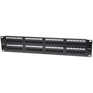 Intellinet Patch Panel, Cat5e, UTP, 48-Port, 2U, Black - 513579