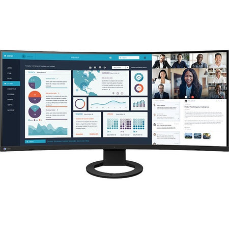 EIZO FlexScan EV3895 38" Class UW-QHD+ Curved Screen LCD Monitor - 24:10 - Black - EV3895FX-BK