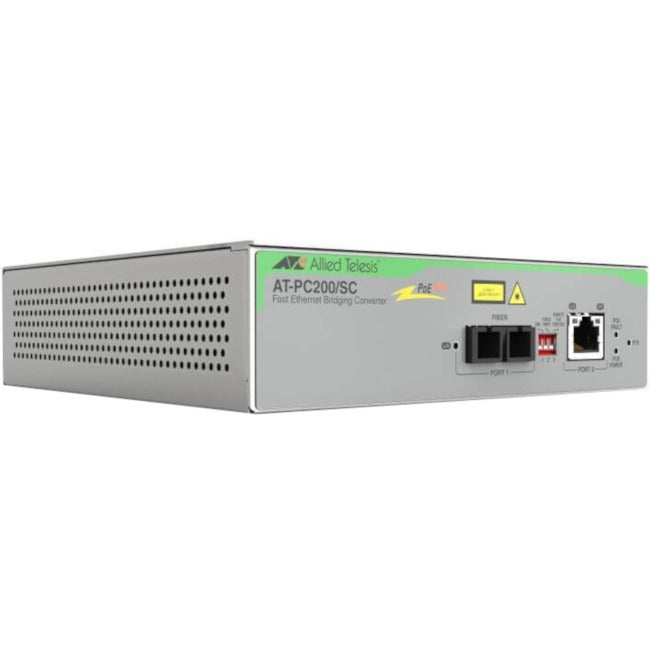 Allied Telesis PoE+ to Fiber Switching Media Converter - AT-PC200/SC-960