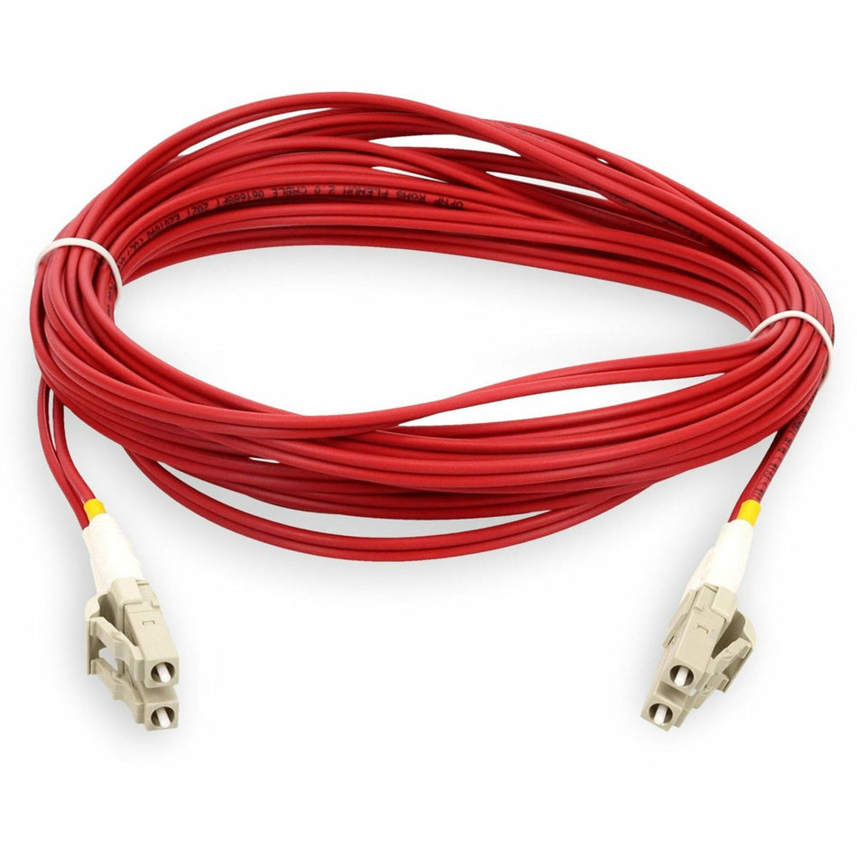 AddOn 5m LC (Male) to LC (Male) Red OM3 Duplex OFNR (Riser-Rated) Fiber Patch Cable - ADD-LC-LC-5M5OM3-RD