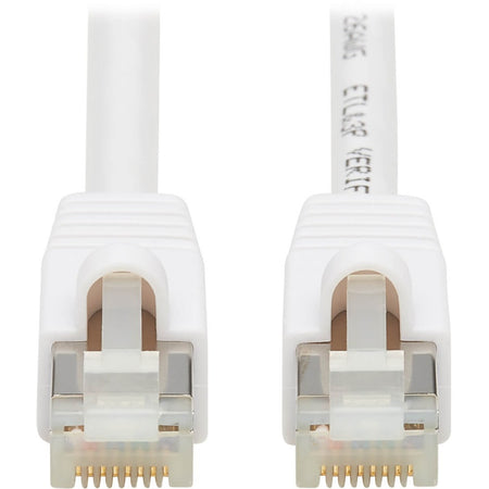 Eaton Tripp Lite Series Safe-IT Cat6a 10G Snagless Antibacterial S/FTP Ethernet Cable (RJ45 M/M), PoE, White, 14 ft. (4.27 m), TAA - N262AB-014-WH