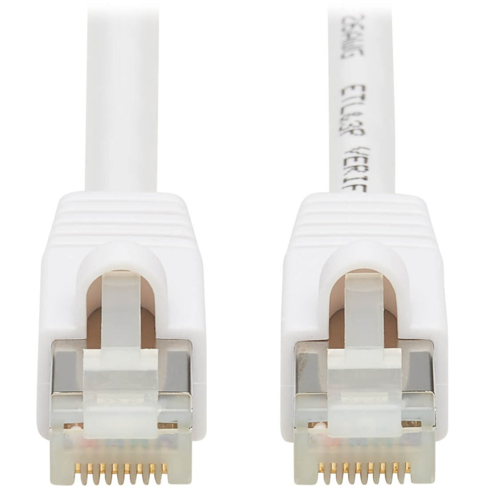 Eaton Tripp Lite Series Safe-IT Cat6a 10G Snagless Antibacterial S/FTP Ethernet Cable (RJ45 M/M), PoE, White, 25 ft. (7.62 m), TAA - N262AB-025-WH