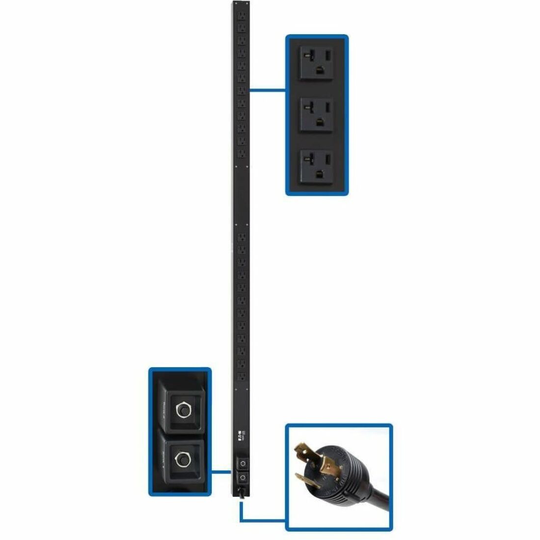Tripp Lite by Eaton PDU 2.9kW 120V Single-Phase Basic PDU - 24 NEMA 5-15/20R Outlets L5-30P Input 10 ft. Cord 63.75 in. 0U Rack - PDUV30