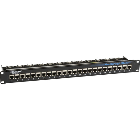 Black Box CAT5e Feed-Through Patch Panel - 1U, Shielded, 24-Port - JPM804A-R2