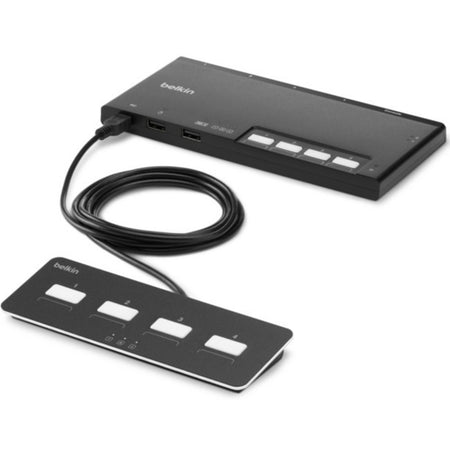 Belkin 4-Port Single Head DP Modular Secure KVM Switch PP4.0 W/ Remote - F1DN104MOD-PP-4