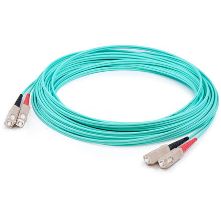 AddOn 33m SC (Male) to SC (Male) Straight Aqua OM4 Duplex Plenum Fiber Patch Cable - ADD-SC-SC-33M5OM4P