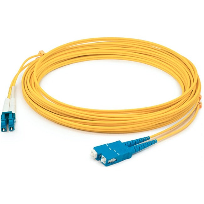 AddOn 38m LC (Male) to SC (Male) Straight Yellow OS2 Duplex LSZH Fiber Patch Cable - ADD-SC-LC-38M9SMFLZ