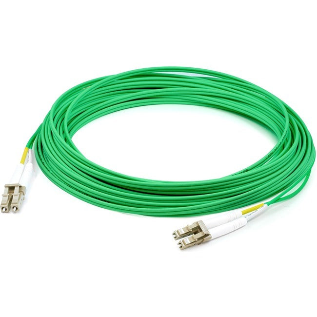 AddOn 4m LC (Male) to LC (Male) Green OM4 Duplex Fiber OFNR (Riser-Rated) Patch Cable - ADD-LC-LC-4M5OM4-GN