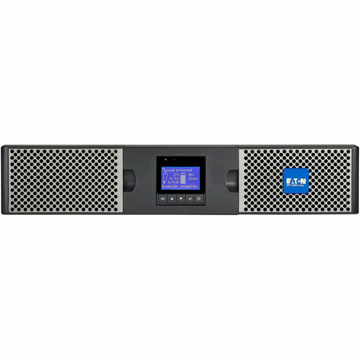 Eaton 9PX 2000VA 1800W 120V Online Double-Conversion UPS - 5-20P, 6x 5-20R, 1 L5-20R, Lithium-ion Battery, Cybersecure Network Card, 2U Rack/Tower - 9PX2000RTN-L
