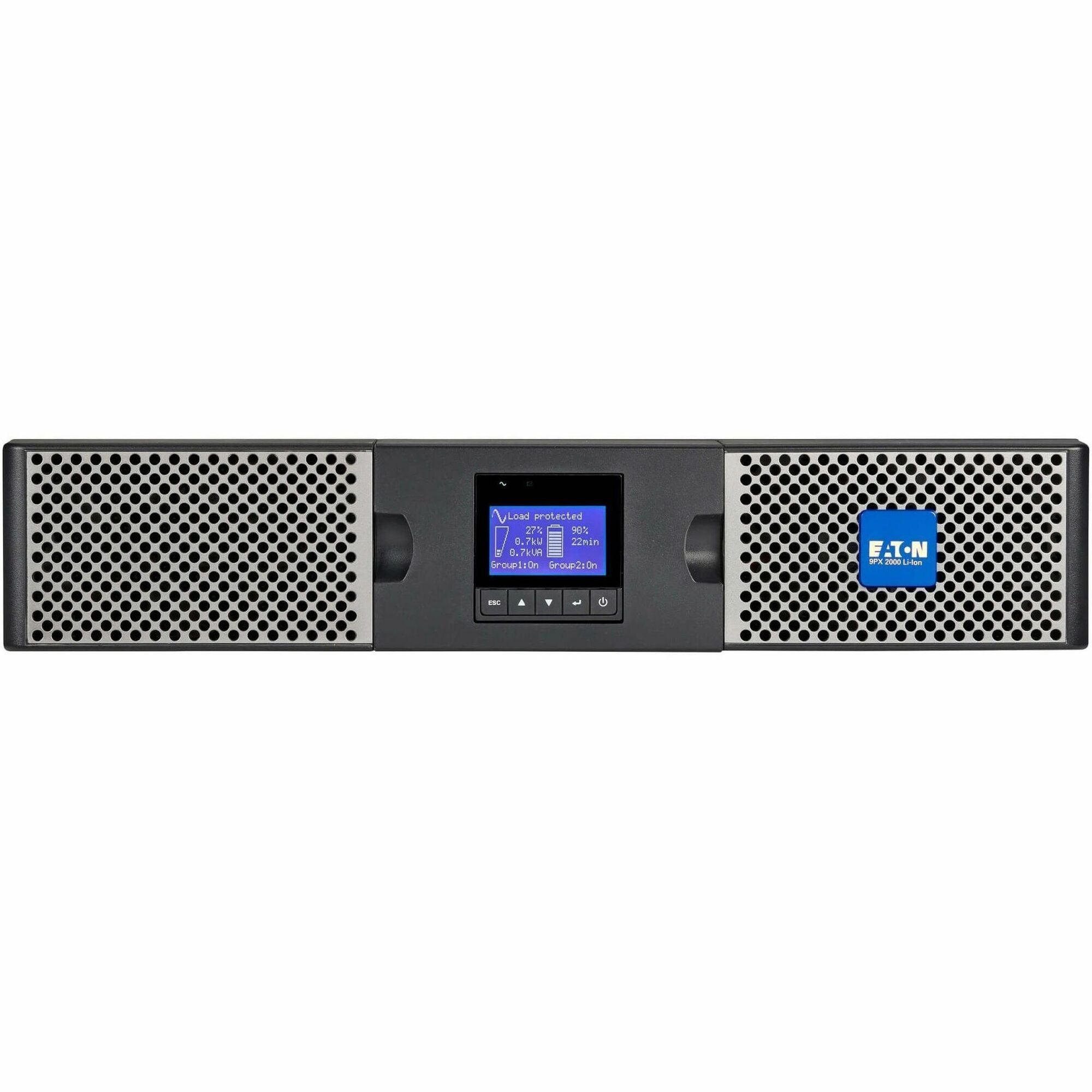 Eaton 9PX 2000VA 1800W 120V Online Double-Conversion UPS - 5-20P, 6x 5-20R, 1 L5-20R, Lithium-ion Battery, Cybersecure Network Card, 2U Rack/Tower - 9PX2000RTN-L