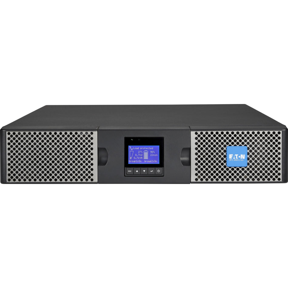 Eaton 9PX 3000VA 2400W 120V Online Double-Conversion UPS - L5-30P, 6x 5-20R, 1 L5-30R, Lithium-ion Battery, Cybersecure Network Card, 2U Rack/Tower - 9PX3000RTN-L