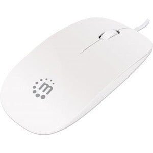 Manhattan USB Optical Mouse with Scroll Wheel, 1000dpi, White - 177627