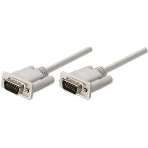 Manhattan VGA HD15 Monitor Cable, 1.8m, Male to Male, Grey, Fully Shielded, Polybag - 300735