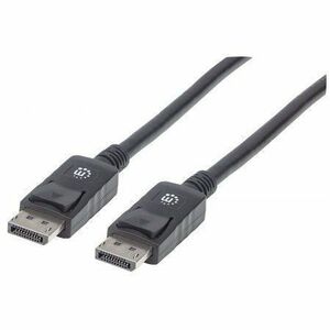 DisplayPort 1.2 Cable, 4K@60hz, 2m, Male to Male, With Latches, Fully Shielded, Black, Lifetime Warranty, Equivalent to DISPL2M - 307116
