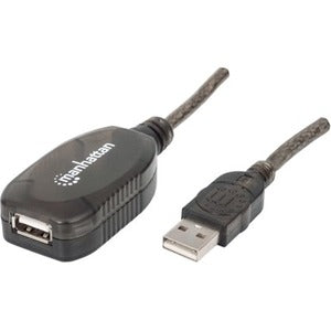 USB-A to USB-A Extension Cable, 20m, Male to Female, Active, 480 Mbps (USB 2.0), Daisy-Chainable, Built In Repeater, Hi-Speed USB, Black, Three Year Warranty, Equivalent to USB2AAEXT20M - 150958