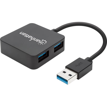 USB-A 4-Port Hub, 4x USB-A Ports, 5 Gbps (USB 3.2 Gen1 aka USB 3.0), Bus Power, Fast charging x1 Port up to 0.9A or x4 Ports with power jack (not included), SuperSpeed USB, Black, Three Year Warranty, Equivalent to ST4300MINU3B - 162296