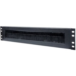 19" Cable Entry Panel, 2U, with Brush Insert, Black - 712774