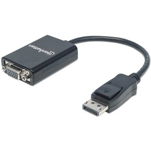 DisplayPort to VGA HD15 Converter Cable, 15cm, Male to Female, Active, DP With Latch, Black, Lifetime Warranty, Equivalent to DP2VGA2. - 151962