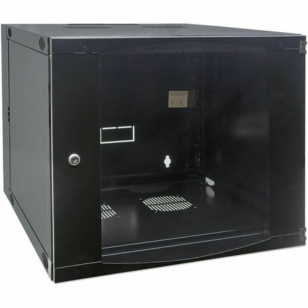19" Network Cabinet - Wall Mount (Double Section Hinged Swing Out), 9U, 600mm Deep, Black, Flatpack, Max 30kg, Swings out for access to back of cabinet when installed on wall, 19" , Usable Depth 385mm, Parts for wall installation not included - 713849