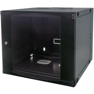 19" Network Cabinet - Wall Mount (Double Section Hinged Swing Out), 12U, 600mm Deep, Black, Flatpack, Max 30kg, Swings out for access to back of cabinet when installed on wall, Rack, Usable Depth 385mm, Parts for wall installation not included - 713863