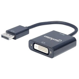 DisplayPort 1.2a to DVI-D 24+1 Adapter Cable, 1080p@60Hz, 23cm, Male to Female, Active, Compatible with DVD-D, Black, Three Year Warranty, Equivalent to DP2DVIS - 152228