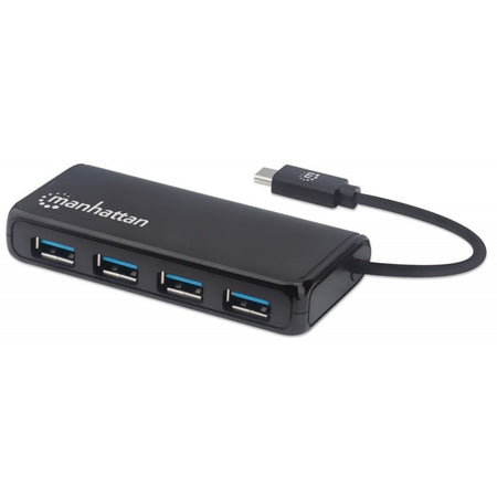 USB-C Dock/Hub, Ports (4): USB-A (x4), 5 Gbps (USB 3.2 Gen1 aka USB 3.0), External Power Supply Not Needed, Universal for all devices, SuperSpeed USB, Black, Three Year Warranty, Equivalent to HB30CM4AB - 164924