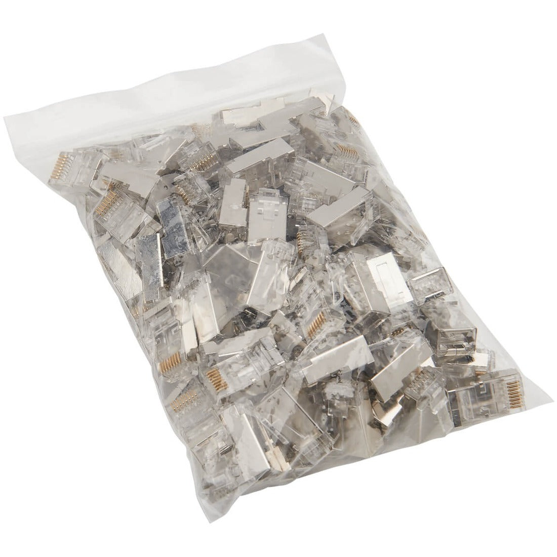 Eaton Tripp Lite Series Cat6 RJ45 Pass-Through FTP Modular Plug, 100 Pack, TAA - N232-100-FTP