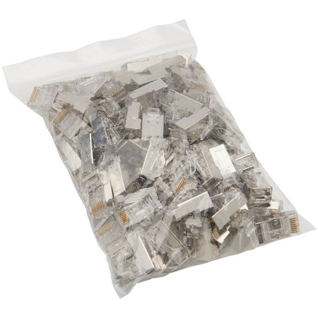 Eaton Tripp Lite Series Cat6 RJ45 Pass-Through FTP Modular Plug, 100 Pack, TAA - N232-100-FTP