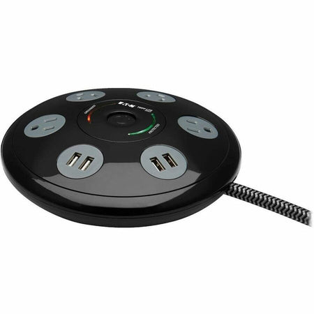 Tripp Lite by Eaton Conference Power Surge Protector - 4 NEMA 5-15R Outlets 4 USB-A Ports 6-ft. (1.83 m) Cord Black - TLP406USBUFO